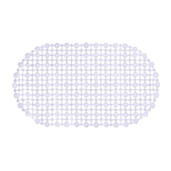 Non-Slip PVC Shower Mat, 25.98X14.57inch Bubble Textured Anti-Skid Bath Mat, Quick Drain Safety Bathroom Mat, Machine Washable Tub Mat for Wet Areas