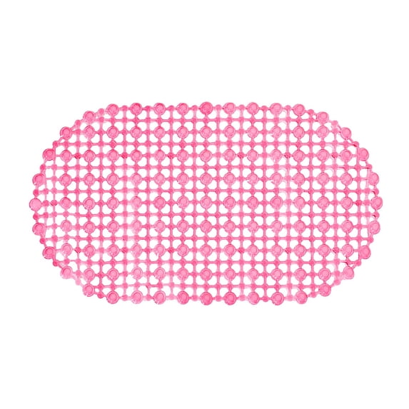 Non-Slip PVC Shower Mat, 25.98X14.57inch Bubble Textured Anti-Skid Bath Mat, Quick Drain Safety Bathroom Mat, Machine Washable Tub Mat for Wet Areas