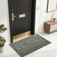 thumbnail image 1 of Non-Slip PVC Welcome Doormat for Front Door Outdoor Indoor Use, Heavy Duty Embossed Entry Mat, Waterproof Scraper Rug for Mud Dirt Debris, 1 of 6