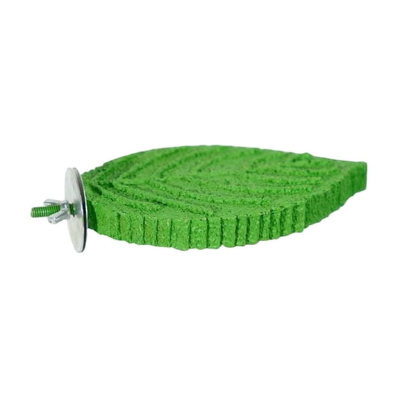 Non-Slip Parrot Perch with Suction Cup, Resin Leaf-Shaped Chewable Standing Platform, Stable Foot Exercise and Beak Grinding Station for Birds
