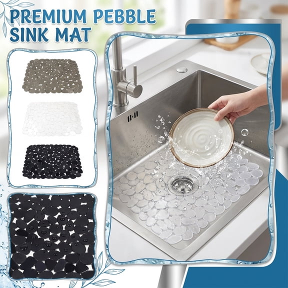 Non Slip Pebble Pattern PVC Bath Mat for Bathtub Shower Floor Safety and Comfort Rectangular Design
