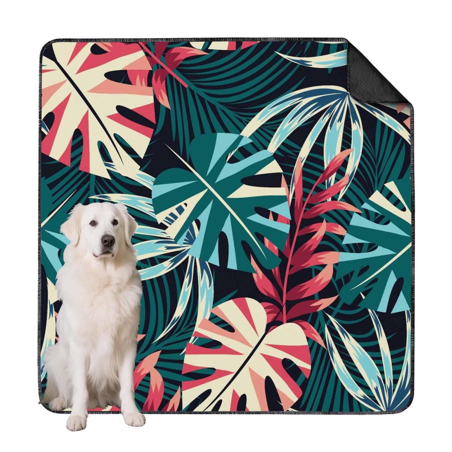 Non-Slip Pet Pee Pads with Tropical Pattern, Reusable Washable Training ...