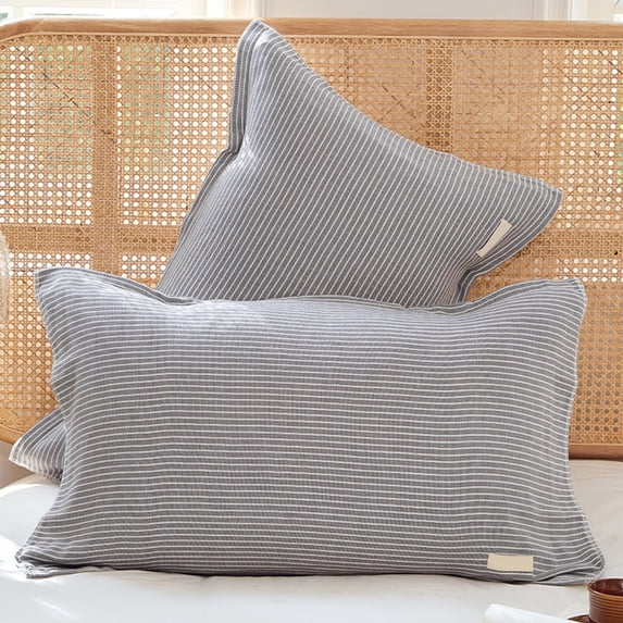 Non-Slip Pillow Cover with Straps | Oil-Resistant Pillow Protector Case | Secure Fit Pillowcase for Bedroom | Cotton Fabric | 75x52cm | Home Bedding Accessory