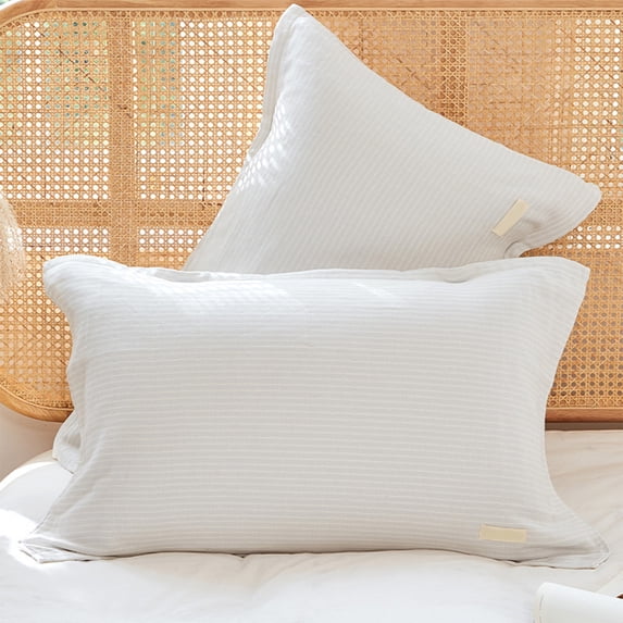 Non-Slip Pillow Cover with Straps | Oil-Resistant Pillow Protector Case | Secure Fit Pillowcase for Bedroom | Cotton Fabric | 75x52cm | Home Bedding Accessory