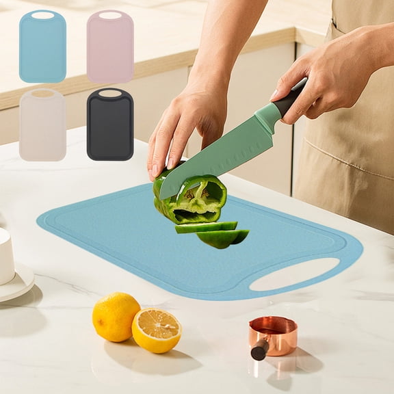 Non-Slip Plastic Cutting Board, Bamboo Handle, Durable Surface, Easy Clean, Modern Kitchen, Home Cooks, Prep Food, Vegetable Meat Chopping Board TOPLIU