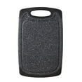 thumbnail image 1 of Non-Slip Plastic Cutting Board Black - Small Dishwasher Safe Meat Board with Grooves Grip Handle Grinding Area, 1 of 6