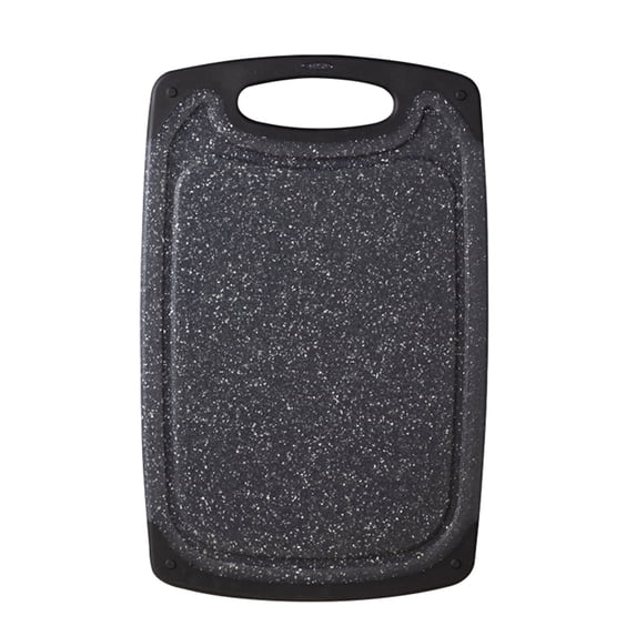 Non-Slip Plastic Cutting Board Black - Small Dishwasher Safe Meat Board with Grooves Grip Handle Grinding Area