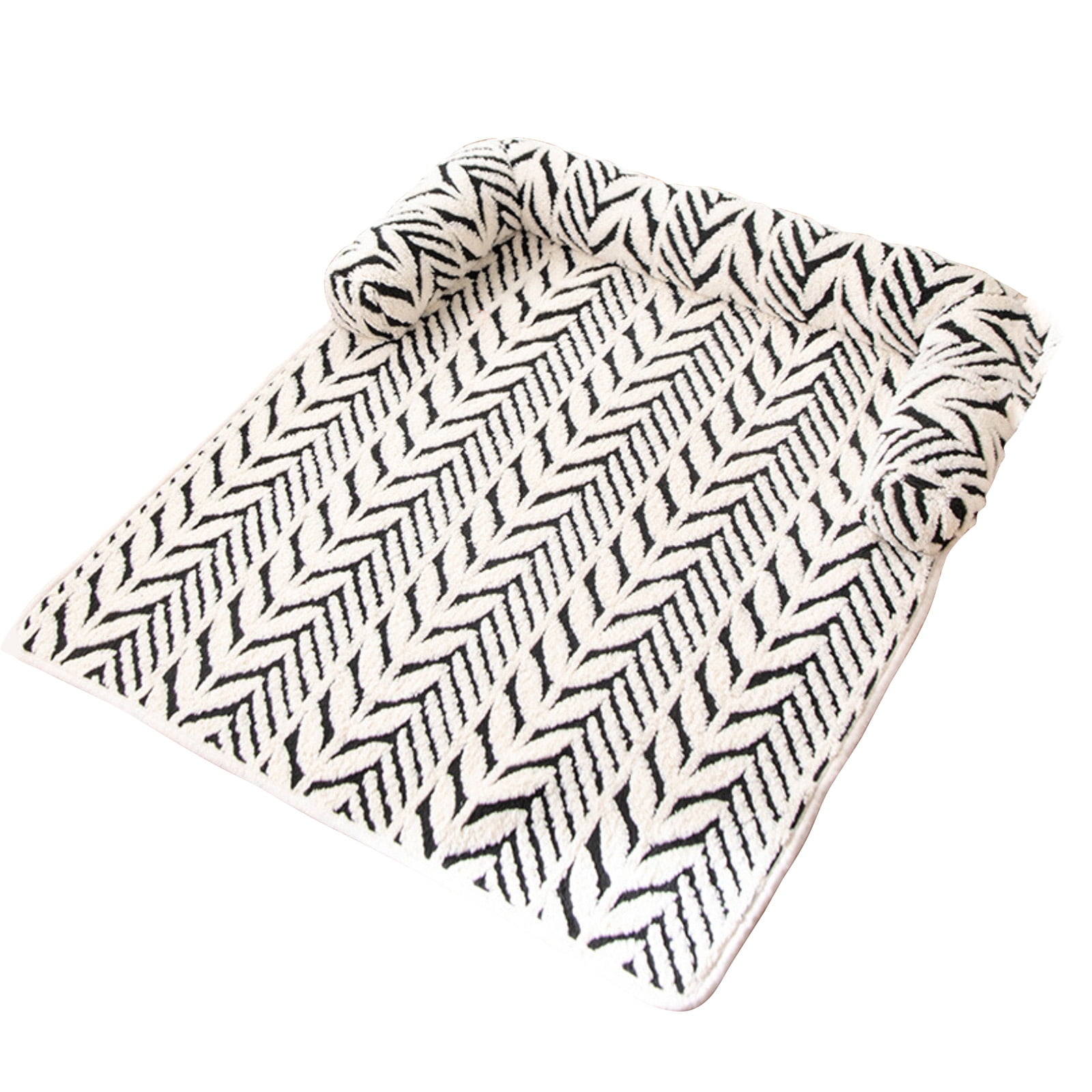 Non-Slip Plush Pet Sofa Mat – Soft Chevron Pattern Dog Bed Cushion for Furniture Protection,Washable Pet Floor Pad for Cats and Dogs