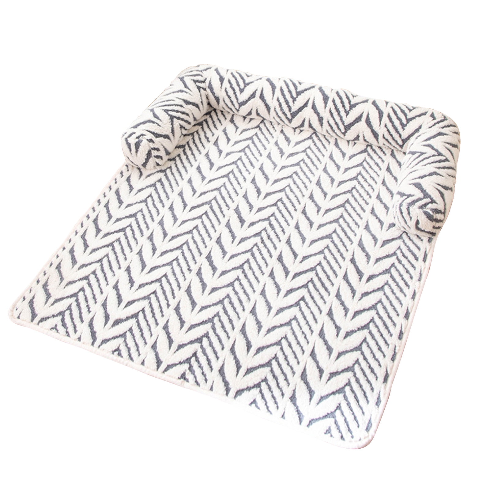 Non-Slip Plush Pet Sofa Mat – Soft Chevron Pattern Dog Bed Cushion for Furniture Protection,Washable Pet Floor Pad for Cats and Dogs