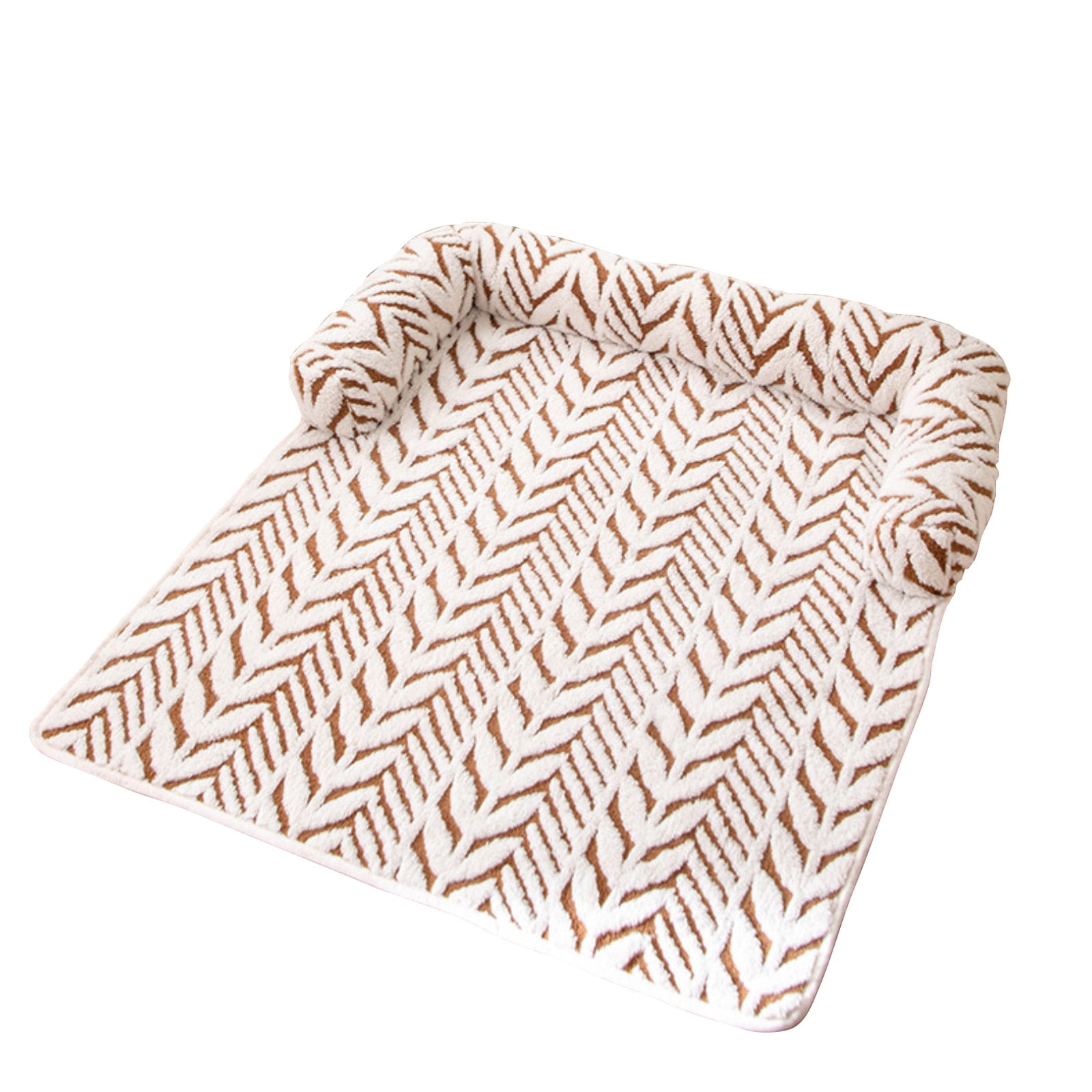 Non-Slip Plush Pet Sofa Mat – Soft Chevron Pattern Dog Bed Cushion for Furniture Protection,Washable Pet Floor Pad for Cats and Dogs