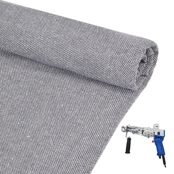 Non-Slip Polyester Cloth Thick Rug Backing Fabric Flat Gray 215x200x0.05cm