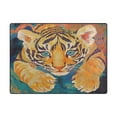 thumbnail image 1 of Non-Slip Polyester Rug 63x48in & 80x58in - Plush Memory Foam Floor Mat, Absorbent, Fade Resistant, Machine Washable for Living Room, Bedroom, Entryway，A Baby Tiger, 1 of 7