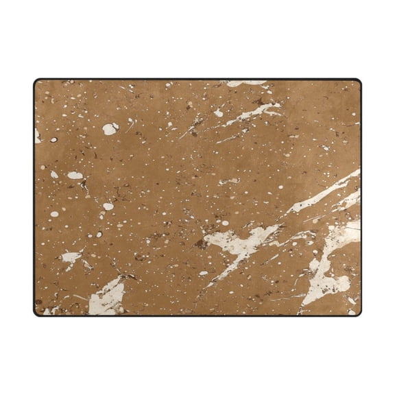 Non-Slip Polyester Rug 63x48in & 80x58in - Plush Memory Foam Floor Mat, Absorbent, Fade Resistant, Machine Washable for Living Room, Bedroom, Entryway,A Brown Marble