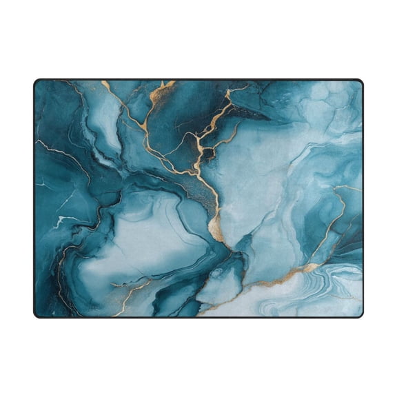 Non-Slip Polyester Rug 63x48in & 80x58in - Plush Memory Foam Floor Mat, Absorbent, Fade Resistant, Machine Washable for Living Room, Bedroom, Entryway,Abstract Marble Pattern