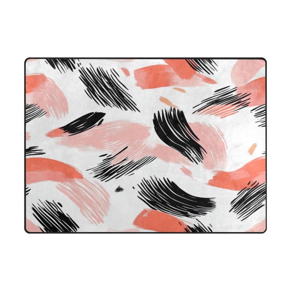 Non-Slip Polyester Rug 63x48in & 80x58in - Plush Memory Foam Floor Mat, Absorbent, Fade Resistant, Machine Washable for Living Room, Bedroom, Entryway，An Elegant Pattern