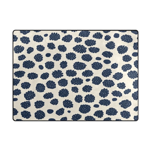 Non-Slip Polyester Rug 63x48in & 80x58in - Plush Memory Foam Floor Mat, Absorbent, Fade Resistant, Machine Washable for Living Room, Bedroom, Entryway,Black and White Pattern