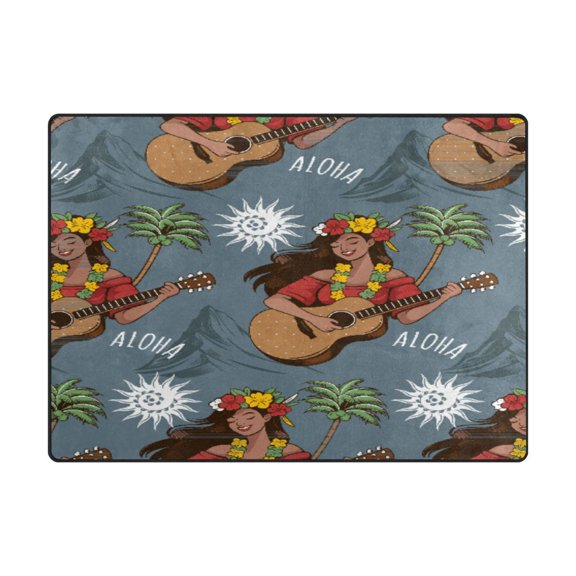 Non-Slip Polyester Rug 63x48in & 80x58in - Plush Memory Foam Floor Mat, Absorbent, Fade Resistant, Machine Washable for Living Room, Bedroom, Entryway，Girl