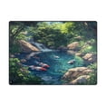 thumbnail image 1 of Non-Slip Polyester Rug 63x48in & 80x58in - Plush Memory Foam Floor Mat, Absorbent, Fade Resistant, Machine Washable for Living Room, Bedroom, Entryway，Koi Carps, 1 of 7