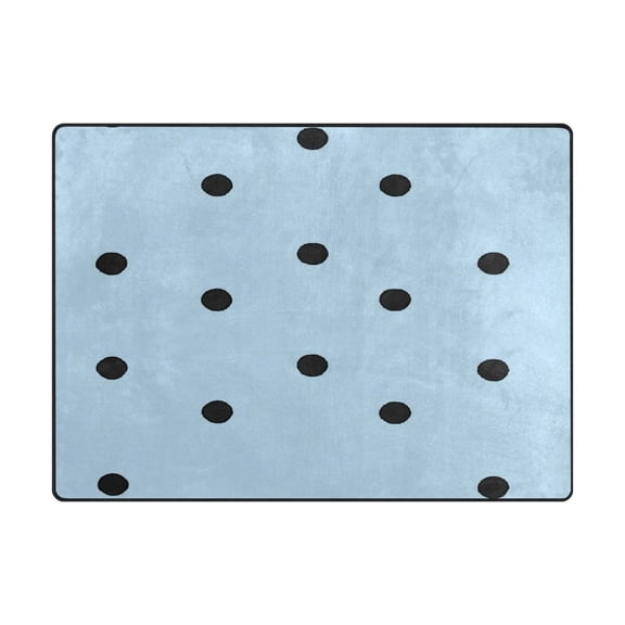 Non-Slip Polyester Rug 63x48in & 80x58in - Plush Memory Foam Floor Mat, Absorbent, Fade Resistant, Machine Washable for Living Room, Bedroom, Entryway，Light Blue Background