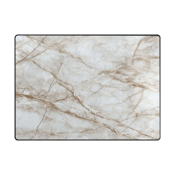 Non-Slip Polyester Rug 63x48in & 80x58in - Plush Memory Foam Floor Mat, Absorbent, Fade Resistant, Machine Washable for Living Room, Bedroom, Entryway，The Brown Marble