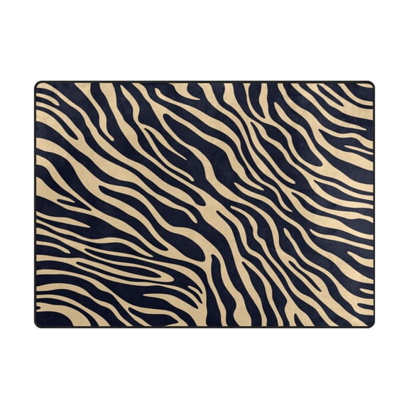 Non-Slip Polyester Rug 63x48in & 80x58in - Plush Memory Foam Floor Mat, Absorbent, Fade Resistant, Machine Washable for Living Room, Bedroom, Entryway,Tiger Stripes