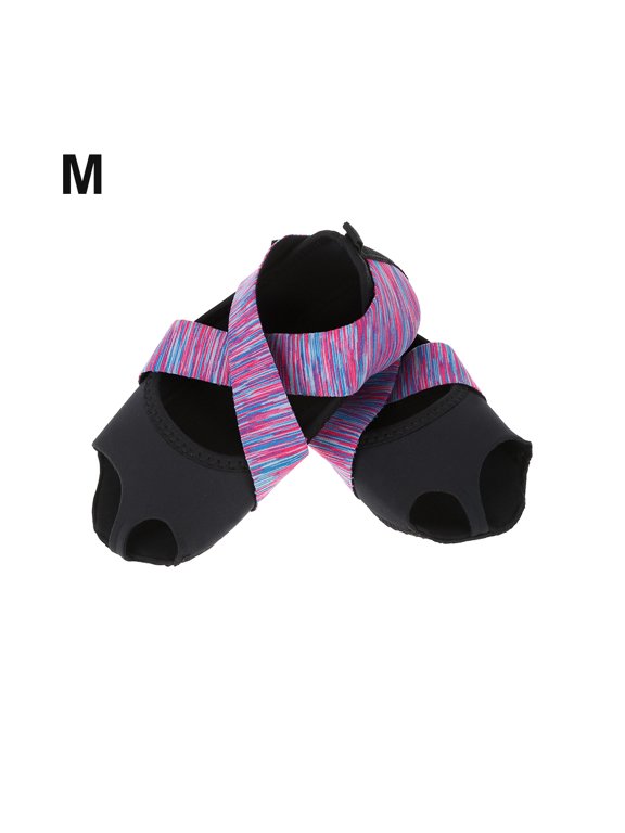 Non-Slip Purple Yoga and Pilates Wrap Shoes for Women - Dance and Barre Training, Size M 37-38