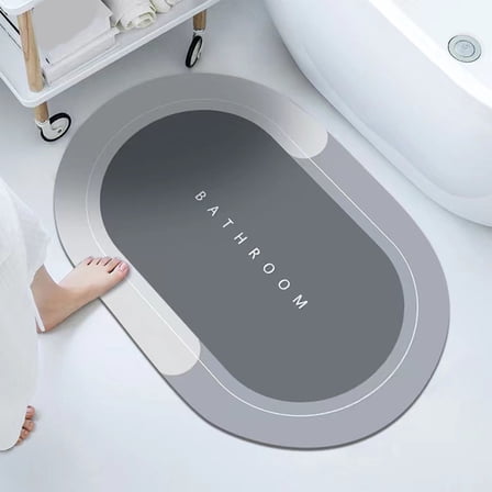 Non-Slip Quick-Dry Bathroom Mats - Super Absorbent Rubber Floor Mats for Sink & Toilet | Modern Gray Design | 16x23.62in | Easy Clean | Versatile & Stylish | 1 Pack