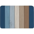 thumbnail image 1 of Non Slip Quick Dry Soft Bath Mat Area Rug Blue Brown Ombre 16" x 24" Super Absorbent Plush Thin Bathroom Rugs Fit Under Door - Easy to Clean Floor Mats ,24ma22daA08, 1 of 6