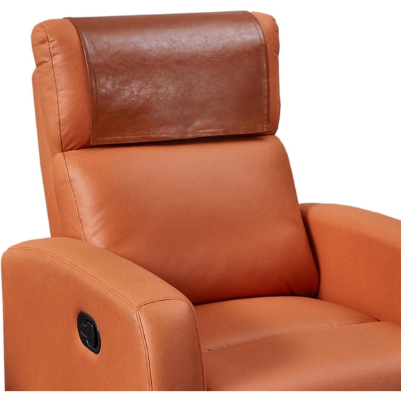 Non Slip Recliner Headrest Protector Washable Faux Leather Headrest Covers for Recliner Chair Waterproof Couch Head Rest Covers for Sofa,Furniture,Office Chair,Theater Seat