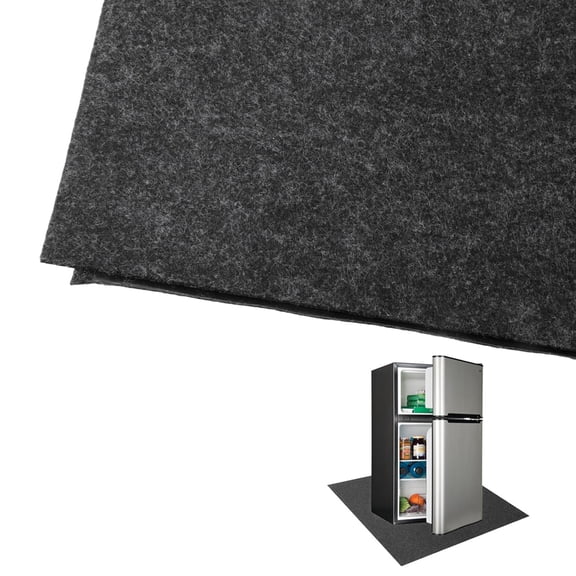 Non-Slip Refrigerator Mat For Kitchen Floor Protection, Anti-Skid Appliance Pad Prevents Scratches And Spills, Easy To Clean Heavy Duty Under Fridge Liner, 100Cm X 100Cm Deep gray
