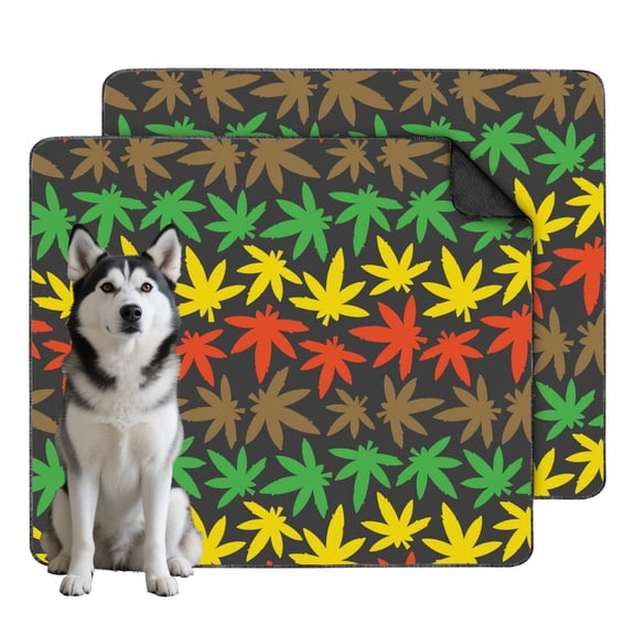 Non-Slip Reusable Potty Pads for Indoor Dogs, Soft and Absorbent Mat for Training and Protection (Plant patterns, 35"x41")