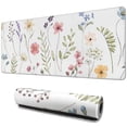 thumbnail image 1 of Non-Slip Rubber Base Mouse Pad - Mini Floral Flower Design, Perfect for Laptop, Office, Home & Gaming, Smooth Surface, High Tracking Accuracy, Large 31.5x11.8 Inch - Uplift Your Desk Decor, 1 of 7