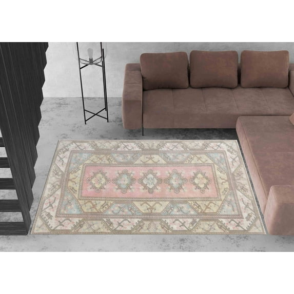 Non Slip Rug, Oriental Rugs, Non-Slip Carpet Rugs, Soft Rug, Turkish Rug, Yellow Rugs, Entry Rugs, Antique Style Rug, Housewarming Gift Rug, 2.6'x4' - 80x120 cm