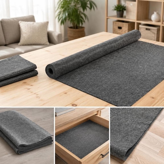 Non-Slip Rug Pad, 2' X 8' 1/4" Thick, Polyester Felt + Latex, Protective Carpet Cushion for All Floors
