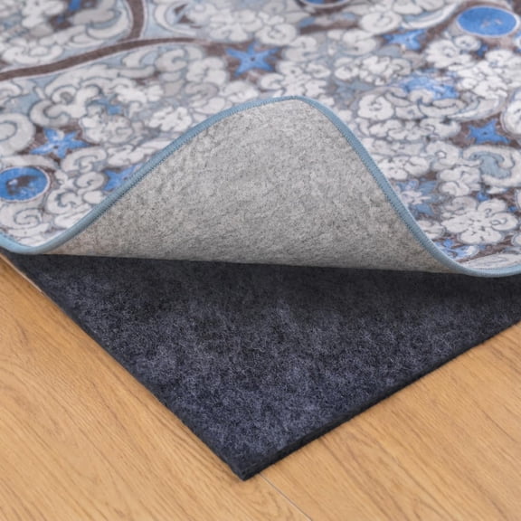 Non Slip Rug Pad 3x5 Ft, 1/8 Inch Thin Felt & Rubber Backing, Non Skid Rug Gripper for Hardwood Floors, Anti-Slip Carpet Pad for Area Rugs, Floor Protection, Moisture Resistant & Easy Trim