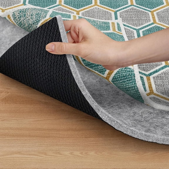 Non Slip Rug Pad 8 x 10 Feet 1/4 Inch Thick Cushioned Under Rug Padding for Hardwood Vinyl Laminate Stone Carpet and Tile