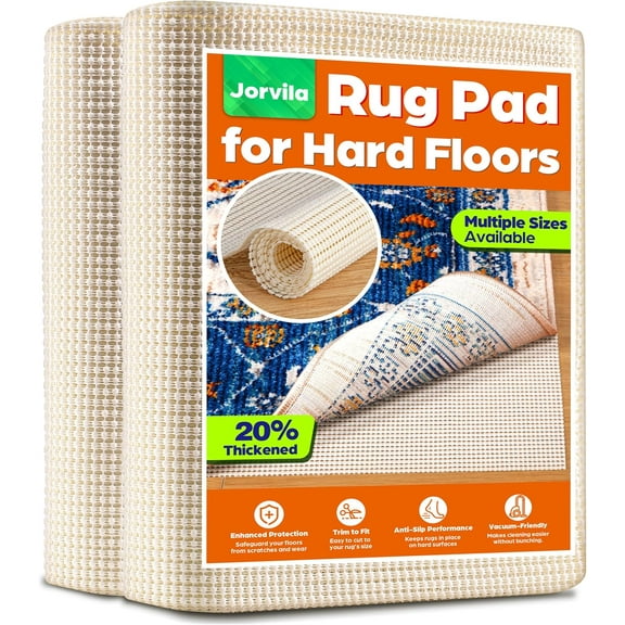 Non-Slip Rug Pad Gripper 2x3 Feet, Anti Skid Mat for Under Area Rugs, Keeps Rugs in Position and Safe, Thick Cushioned Carpet Pad for Hardwood Floors Protection