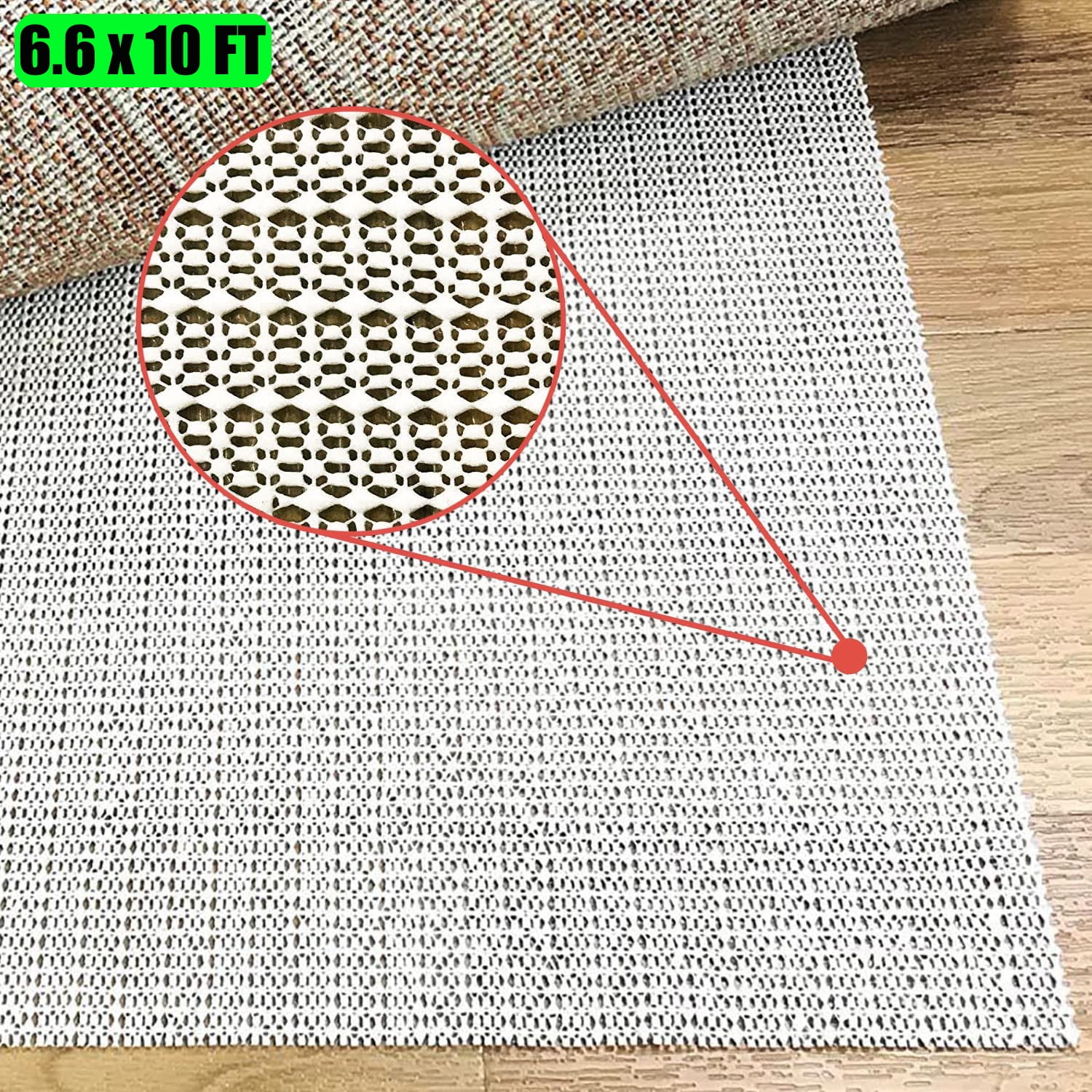 Grip-It Solid Grip Non-Slip Rug Pad for Area Rugs and Runner Rugs,  Cushioned Rug Gripper for Hardwood Floors 6 x 9 ft