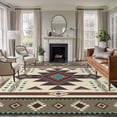 thumbnail image 1 of Non-Slip Rug Pad Rugs Aztec Tribal Ethnic Style Rectangle Area Rugs 5x7Ft Soft Carpet Pads for Living Room Kids Room, Retro Brown Geometric, 1 of 9