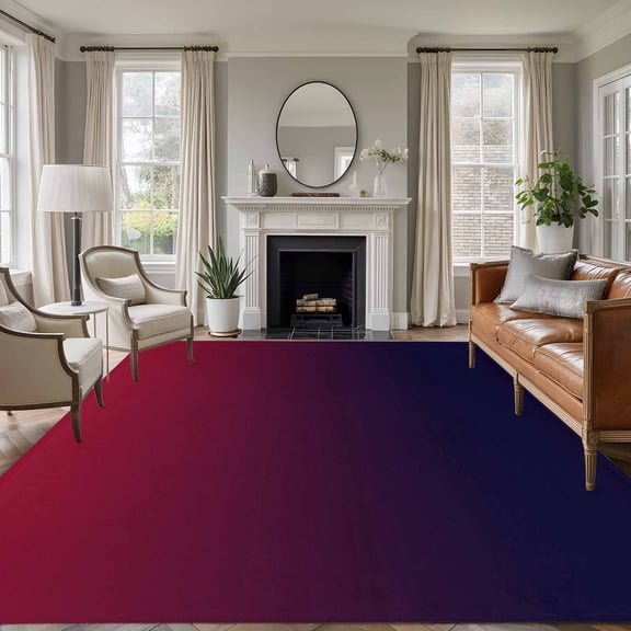 Non-Slip Rug Pad Rugs Burgundy Red Gradient Ombre Rectangle Area Rugs 9x12Ft Soft Carpet Pads for Living Room Kids Room, Dark Maroon Shadow