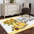 thumbnail image 1 of Non-Slip Rug Pad Rugs Farm Boot Blossom Sunflower Bee Rectangle Area Rugs 2.7x5Ft Soft Carpet Pads for Living Room Kids Room, Honey Floral Yellow Checker, 1 of 9