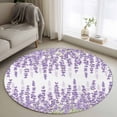 thumbnail image 1 of Non-Slip Rug Pad Rugs Farm Lavender Gradient Purple Round Area Rugs 3.3Ft Soft Carpet Pads for Living Room Kids Room, Watercolor Herb Wild Flower, 1 of 9