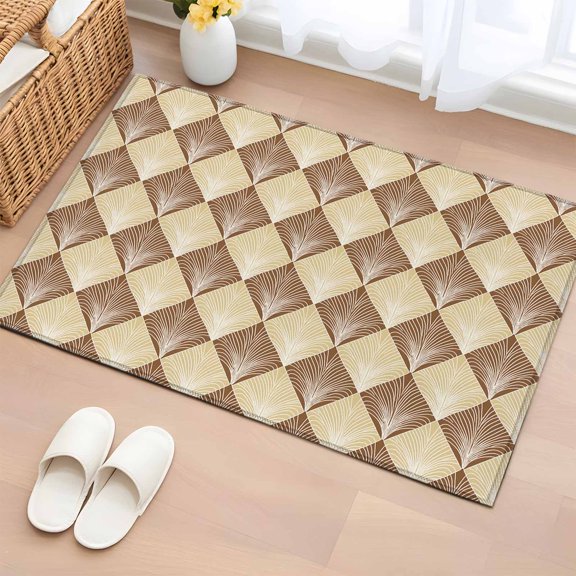 Non-Slip Rug Pad Rugs Geometric Abstract Rhombus Lattice Rectangle Area Rugs 2x3Ft Soft Carpet Pads for Living Room Kids Room, Modern Pattern Artwork