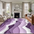 thumbnail image 1 of Non-Slip Rug Pad Rugs Gradient Purple Sea Wave Line Rectangle Area Rugs 5x7Ft Soft Carpet Pads for Living Room Kids Room, Abstract Arts Lines on White, 1 of 9