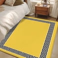 thumbnail image 1 of Non-Slip Rug Pad Rugs Greek Ethnic Key Texture Rectangle Area Rugs 3x5Ft Soft Carpet Pads for Living Room Kids Room, Twist Stripe Line on Yellow, 1 of 9