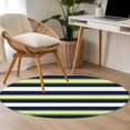 thumbnail image 1 of Non-Slip Rug Pad Rugs Green Black White Horizontal Stripes Round Area Rugs 4Ft Soft Carpet Pads for Living Room Kids Room, Abstract Art, 1 of 9