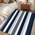 thumbnail image 1 of Non-Slip Rug Pad Rugs Horizontal Stripe Navy Blue White Gray Rectangle Area Rugs 3x5Ft Soft Carpet Pads for Living Room Kids Room, Minimalist Striation Art, 1 of 9