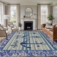 thumbnail image 1 of Non-Slip Rug Pad Rugs Ocean Anchor Stripe Inspired Text Rectangle Area Rugs 5x7Ft Soft Carpet Pads for Living Room Kids Room, Vintage Nautical Theme, 1 of 9