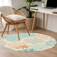 thumbnail image 1 of Non-Slip Rug Pad Rugs Ocean Coral Shell Conch Starfish Round Area Rugs 4Ft Soft Carpet Pads for Living Room Kids Room, Retro Underwater World, 1 of 9