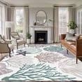 thumbnail image 1 of Non-Slip Rug Pad Rugs Ocean Shell Coral Teal Conch Rectangle Area Rugs 5x7Ft Soft Carpet Pads for Living Room Kids Room, Abstract Starfish Watercolor, 1 of 9